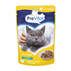 Kapsička pro kočky PreVital 100 g - kuřecí v omáčce