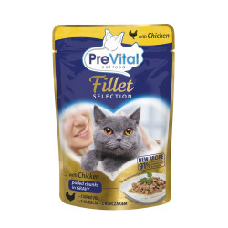 Kapsička pro kočky PreVital 85 g - Fillet Selection kočka kuře