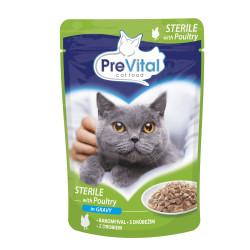 Kapsička pro kočky PreVital kočka sterile drůbeží v omáčce, kapsa 100 g