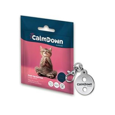CalmDown Cat Tag Kit kovový přívěsek+1knoflík KRUUSE - KOČKA