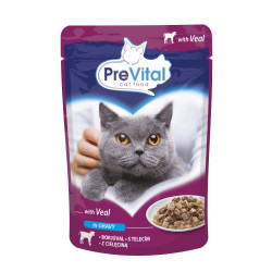 Kapsička pro kočky PreVital 100 g - telecí v omáčce 