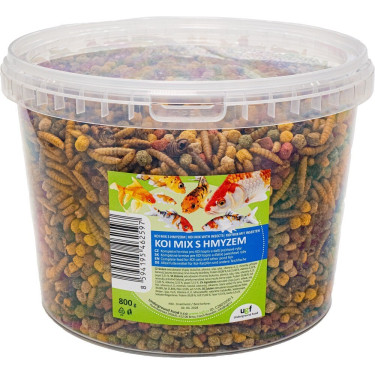 KOI Mix s hmyzem - Kompletní krmivo pro jezírkové ryby a KOI kapry 800 g