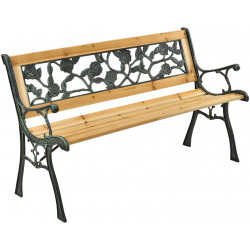 Zahradní lavička Beta - kovová se dřevem, 122 x 54 x 73 cm