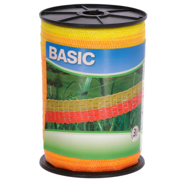 Ohradníková páska BASIC 20mm, 200m, žlutá/oranžová