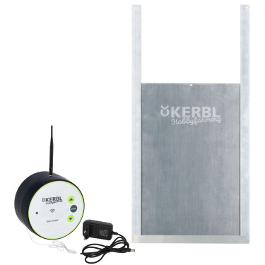 Automatická dvířka pro kurník Kerbl Duo Smart vč. posuvných dvířek S, 220 x 330 mm 