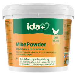 IdaPlus MitePowder – prášek proti roztočům s Gurlite pro slepice, 250 g