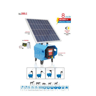 PUHU set pro elektrický ohradník 8J Akumulátor gel(12V/42Ah) + solární panel 60W 