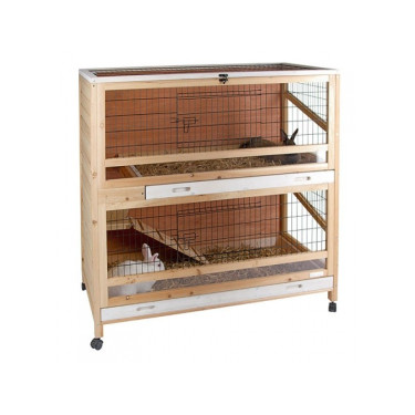 Klec pro králíky a hlodavce INDOOR DELUXE, dvoupatrová  