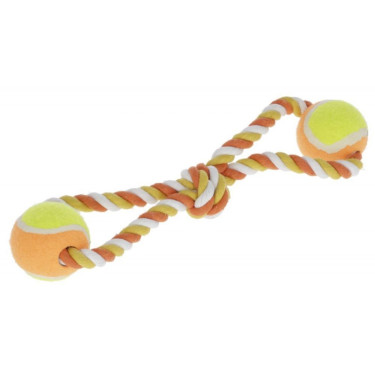 Hračka pro psy - bavlněné přetahovadlo, míčky na laně, 34 cm  