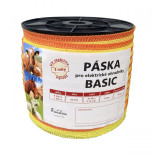 Páska BASIC 20 mm pro el. ohradník, 4x0,16 mm Niro, žluto-oranž.