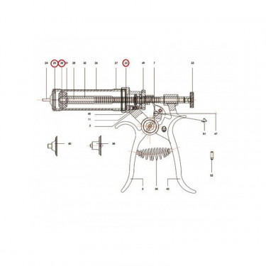 Sada těsnění pro poloautomat Roux-Revolver, 30 + 50 ml   