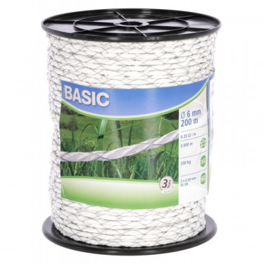 Lano BASIC pro el. ohradník, 2x0,50 mm FeSn, 200 m, bílá  