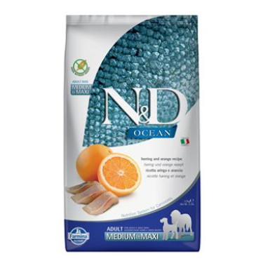 N&D OCEAN DOG Adult M/L Herring & Orange 2,5kg