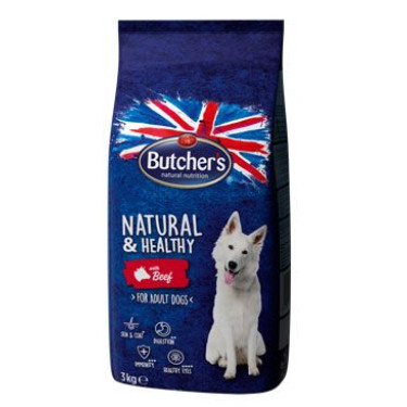 Butcher's Dog Natural&Healthy Dry s hovězím masem 3kg