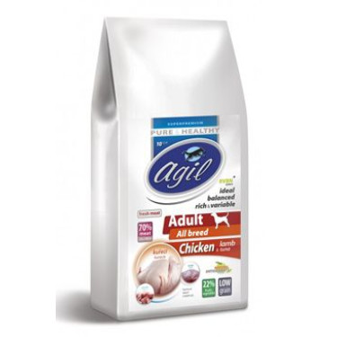 Agil Adult All Breed Low Grain Chicken,Lamb,Tuna 10kg