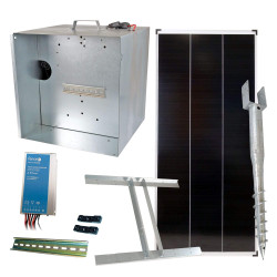 Základní sada na solární ohradník s přenosnou schránkou, regulátor 15 A, panel 200 W, držák, konzole