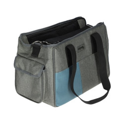 Cestovní taška na psa Vacation přes rameno 40x20x27 cm šedá/modrá  