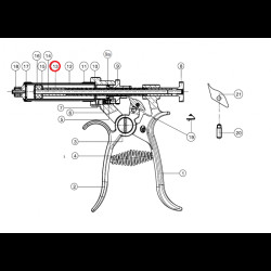 Táhlo pístní tyče k poloautomat Roux-Revolver, 50 ml  