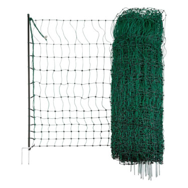 Síť nevodivá pro drůbež 106 cm, 50 m, 2 hroty, zelená