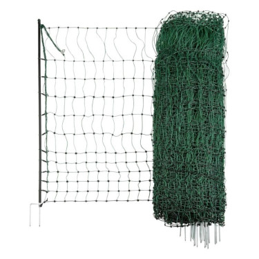 Síť vodivá pro drůbež 106 cm, 50 m, 2 hroty, zelená + brána 105 cm