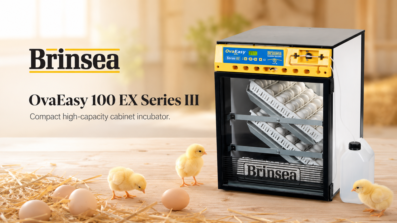 Brinsea OvaEasy 100 EX Series III – skříňová profi líheň s plně automatickým vlhčením banner