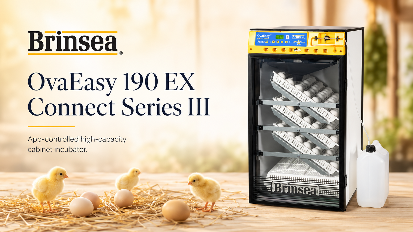Brinsea OvaEasy 190 EX Connect Series III – skříňová profi líheň s ovládáním přes aplikaci banner