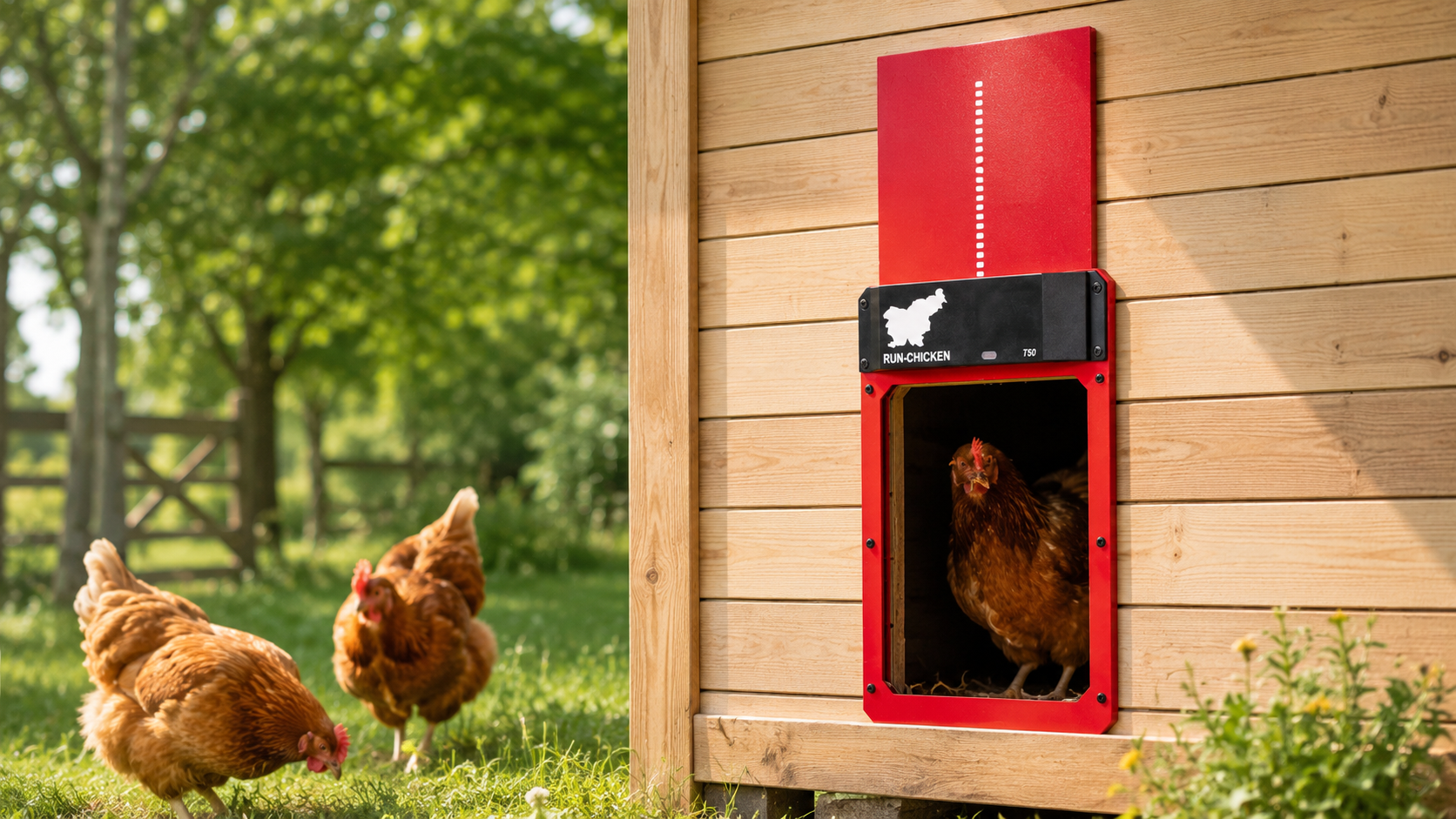 Automatická dvířka kurníku RUN-CHICKEN T50 banner